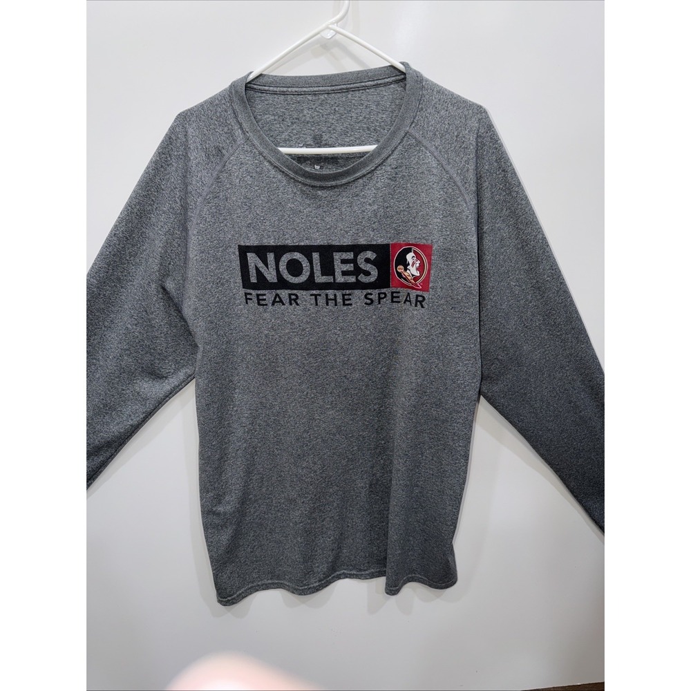 FSU Florida‎ State  Seminoles Fear The Spear XL Grey Long Sleeve Shirt